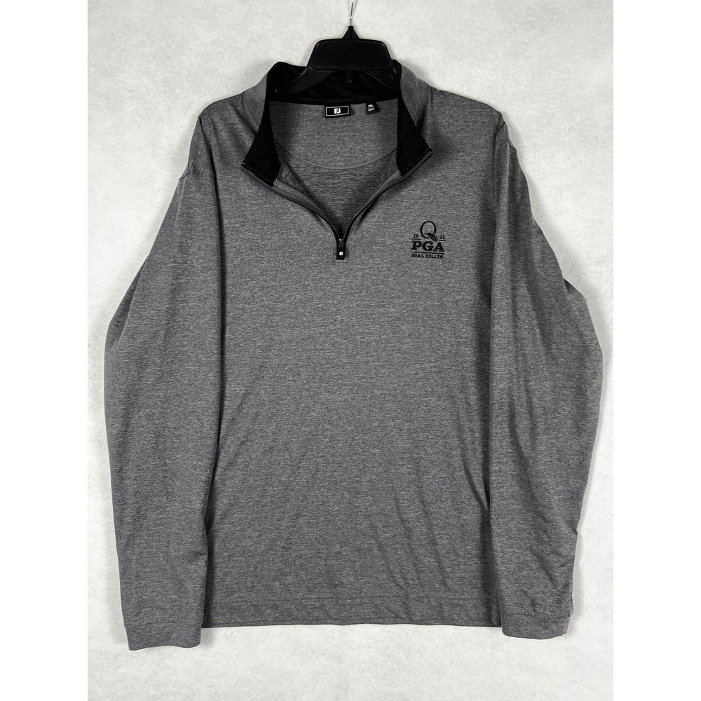 FootJoy Mens 2XL Gray 2025 PGA Quail Hollow 1/4 Zip Golf Pullover Sweater FJ